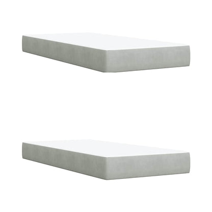 Giroletto a Molle con Materasso Grigio Chiaro 200x200cm Velluto | homemem39