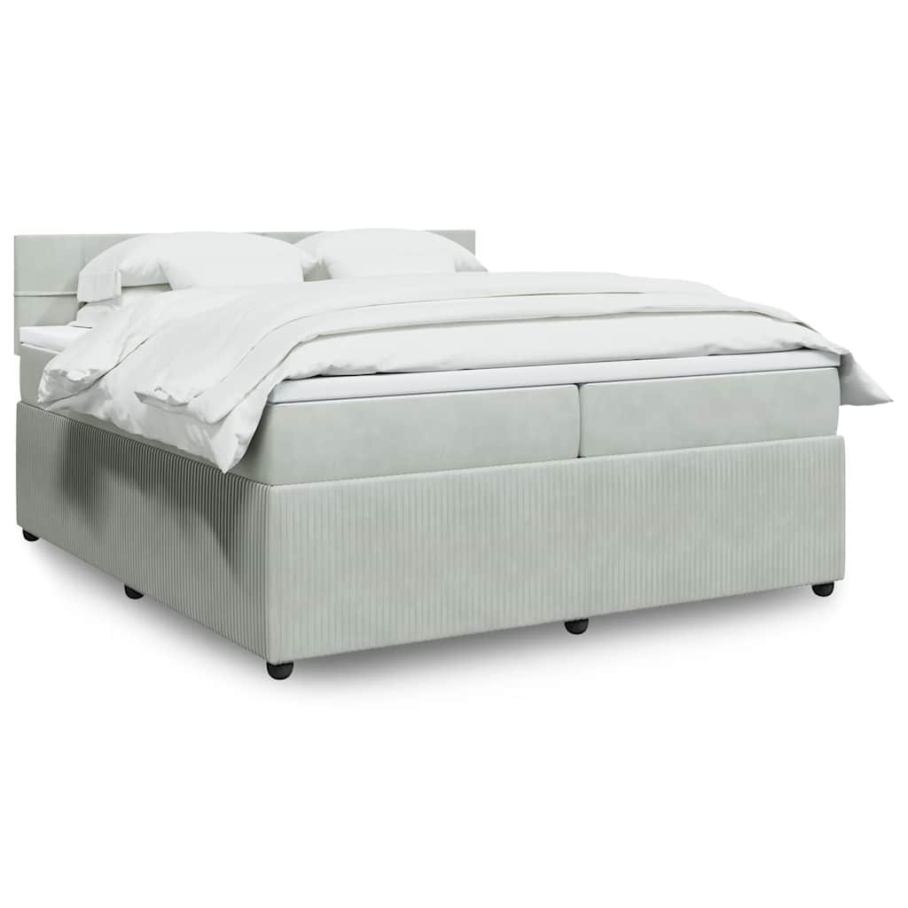 Giroletto a Molle con Materasso Grigio Chiaro 200x200cm Velluto | homemem39