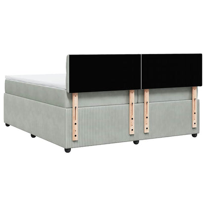 Giroletto a Molle con Materasso Grigio Chiaro 200x200cm Velluto