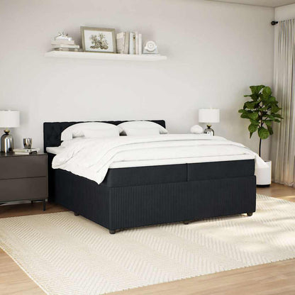 Giroletto a Molle con Materasso Nero 200x200 cm in Velluto