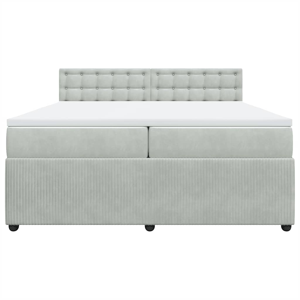 Giroletto a Molle con Materasso Grigio Chiaro 200x200cm Velluto - homemem39