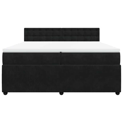 Giroletto a Molle con Materasso Nero 200x200 cm in Velluto - homemem39