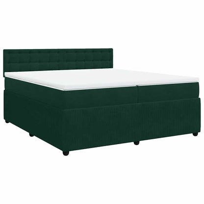 Giroletto a Molle con Materasso Verde Scuro 200x200 cm Velluto