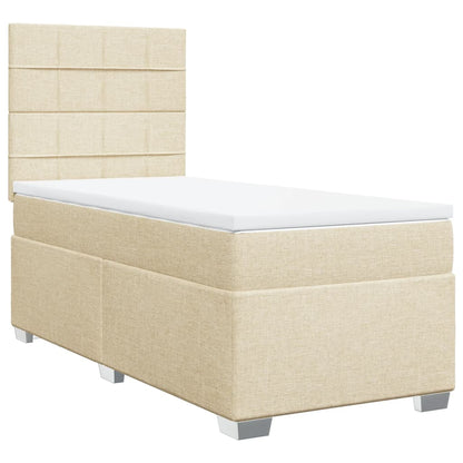 Giroletto a Molle con Materasso Crema 90x190 cm in Tessuto | homemem39
