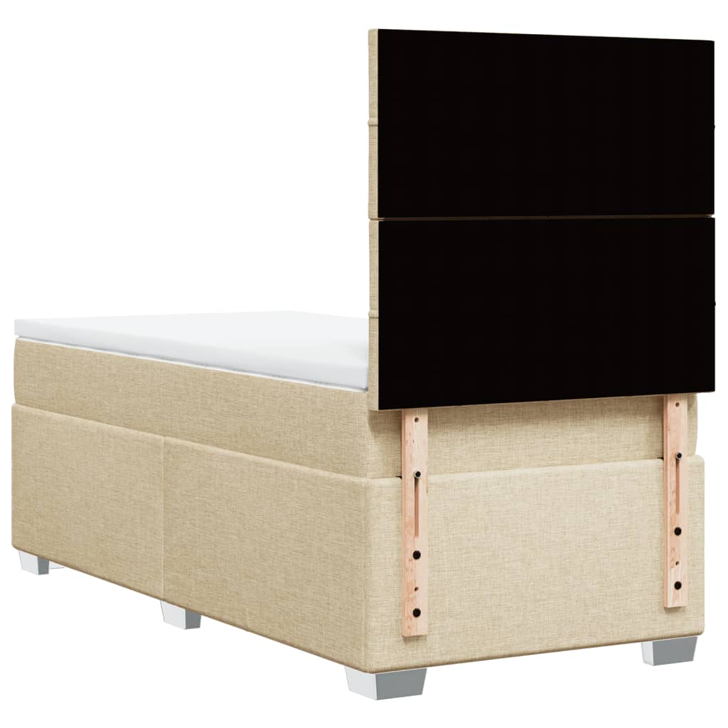 Giroletto a Molle con Materasso Crema 90x190 cm in Tessuto | homemem39