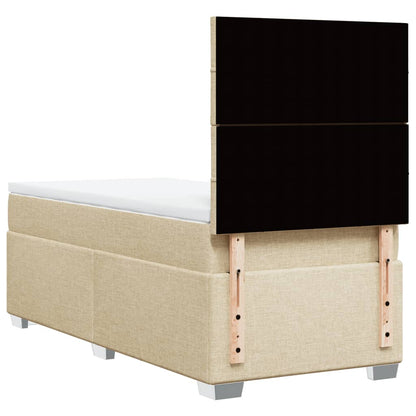 Giroletto a Molle con Materasso Crema 90x190 cm in Tessuto | homemem39