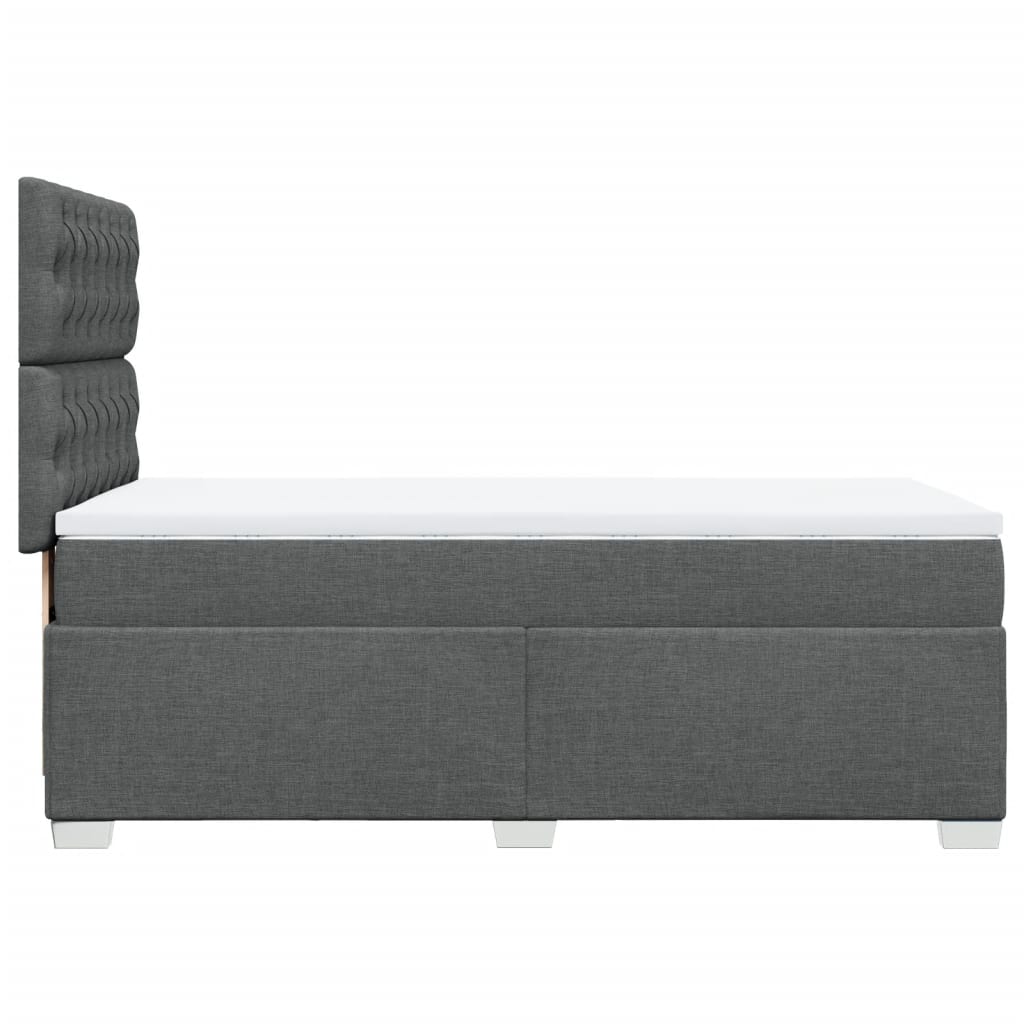 Giroletto a Molle con Materasso Grigio Scuro 90x190 cm Tessuto