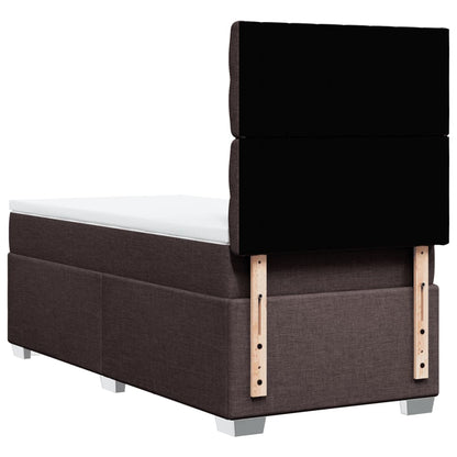 Giroletto a Molle con Materasso Marrone Scuro 90x190cm Tessuto | homemem39