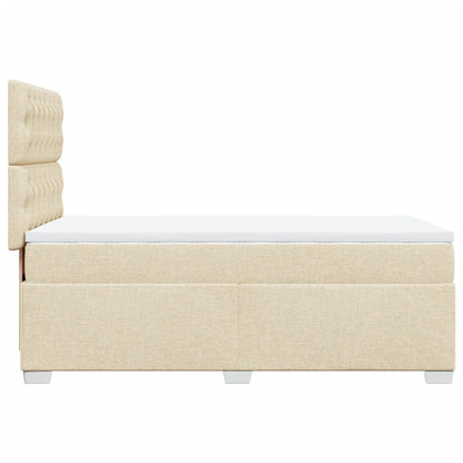 Giroletto a Molle con Materasso Crema 90x190 cm in Tessuto | homemem39
