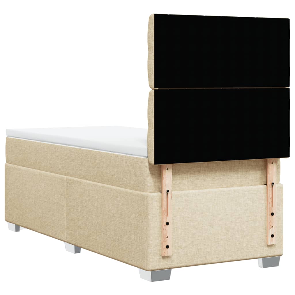 Giroletto a Molle con Materasso Crema 90x190 cm in Tessuto | homemem39