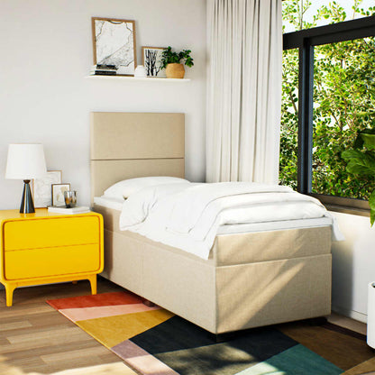 Giroletto a Molle con Materasso Crema 90x200 cm inTessuto | homemem39