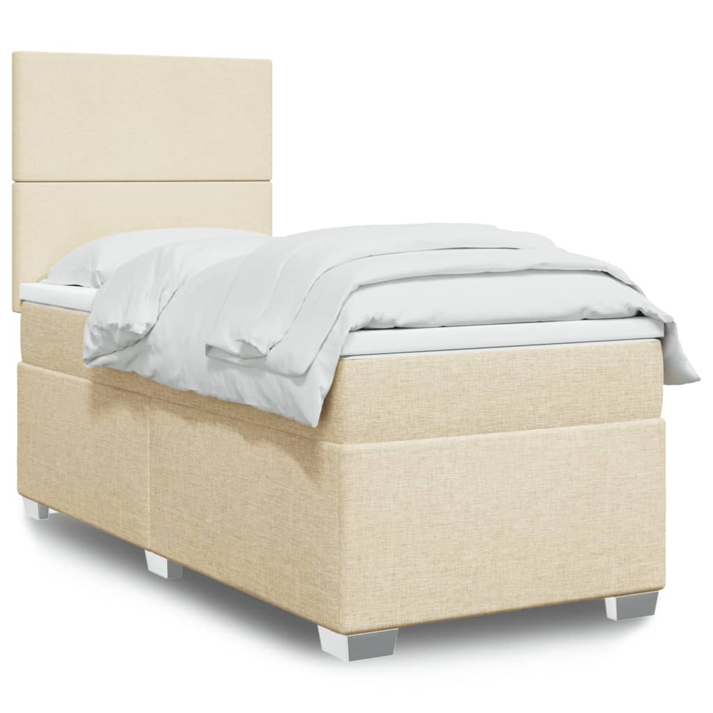Giroletto a Molle con Materasso Crema 90x200 cm inTessuto | homemem39