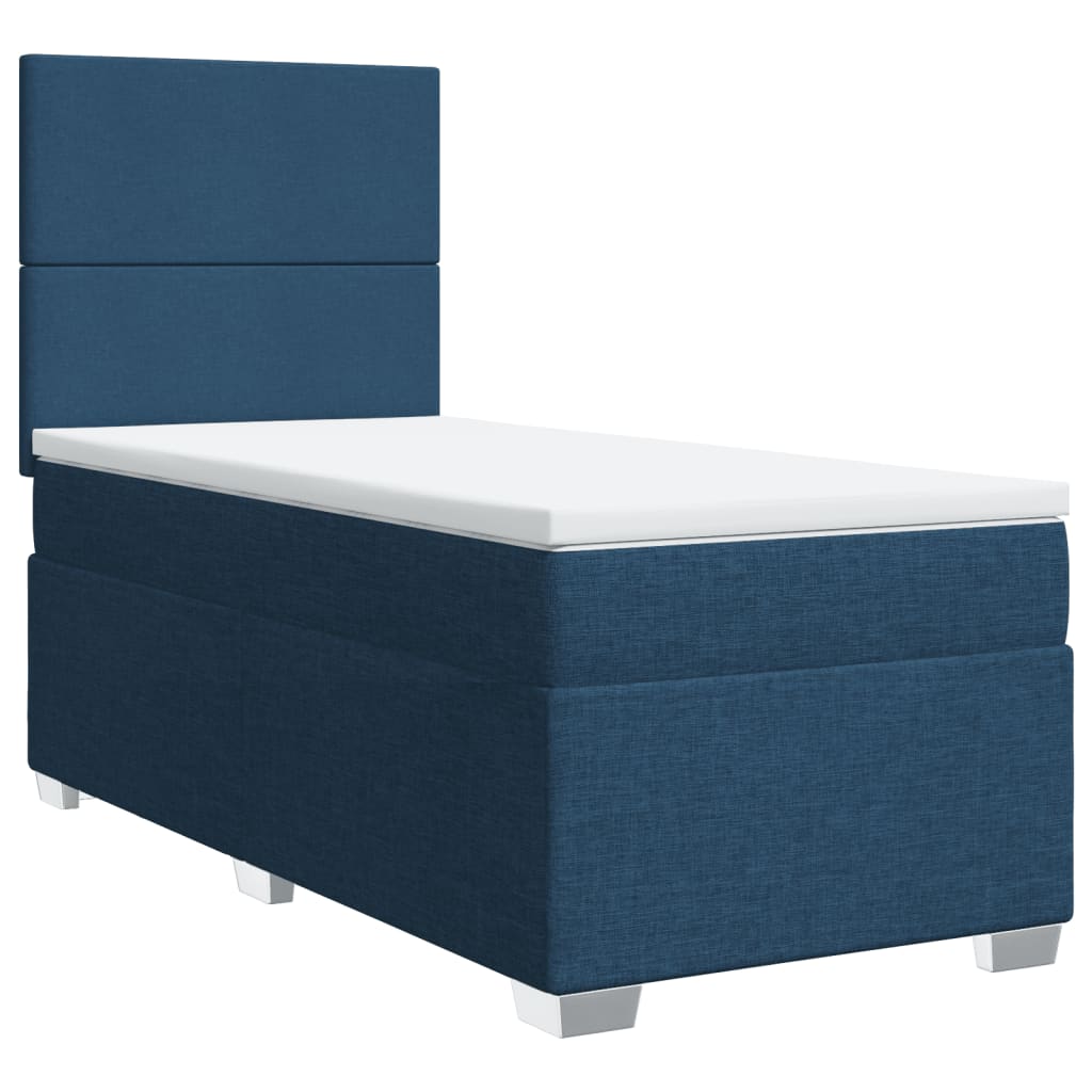Giroletto a Molle con Materasso Blu 90x200 cm inTessuto | homemem39