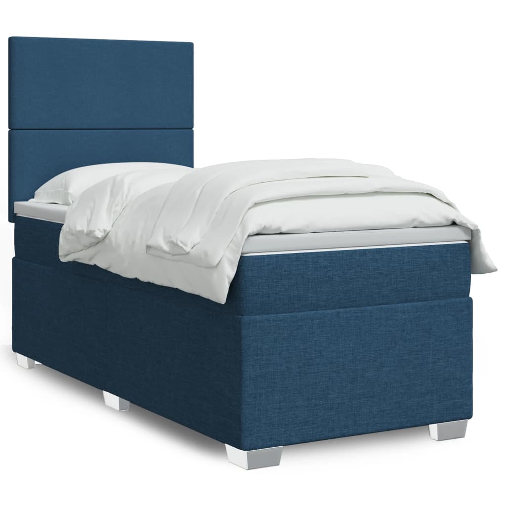 Giroletto a Molle con Materasso Blu 90x200 cm inTessuto | homemem39