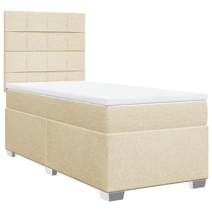 Giroletto a Molle con Materasso Crema 90x200 cm inTessuto | homemem39