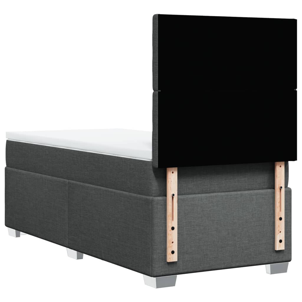 Giroletto a Molle con Materasso Grigio Scuro 90x200 cm Tessuto - homemem39