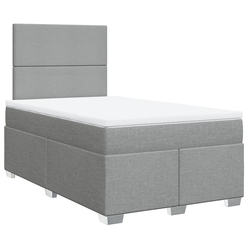 Giroletto a Molle con Materasso Grigio Chiaro 120x190cm Tessuto | homemem39