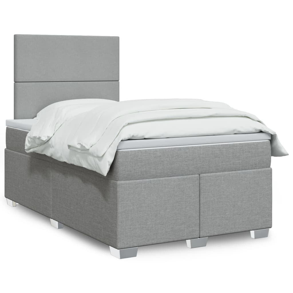 Giroletto a Molle con Materasso Grigio Chiaro 120x190cm Tessuto | homemem39