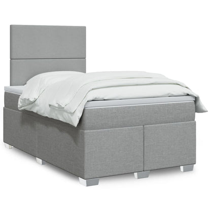 Giroletto a Molle con Materasso Grigio Chiaro 120x190cm Tessuto | homemem39