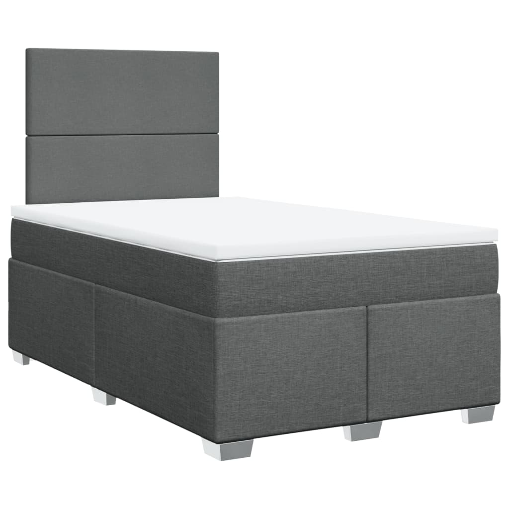 Giroletto a Molle con Materasso Grigio Scuro 120x190cm Tessuto | homemem39