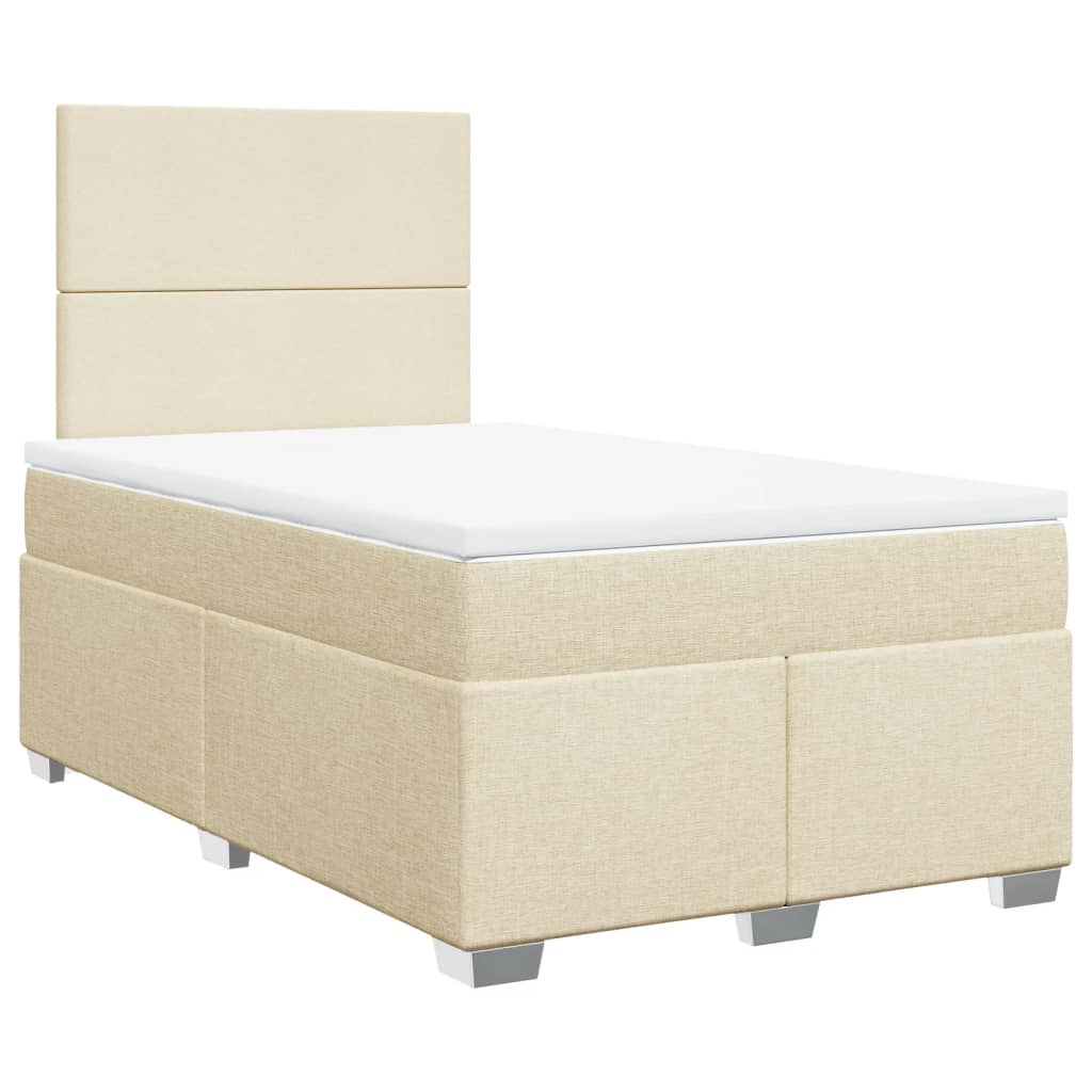 Giroletto a Molle con Materasso Crema 120x190 cm in Tessuto | homemem39