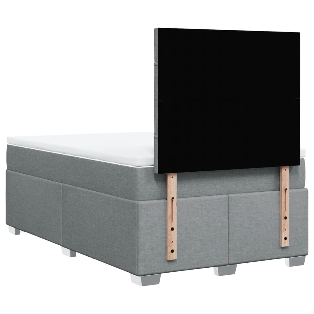Giroletto a Molle con Materasso Grigio Chiaro 120x190cm Tessuto | homemem39