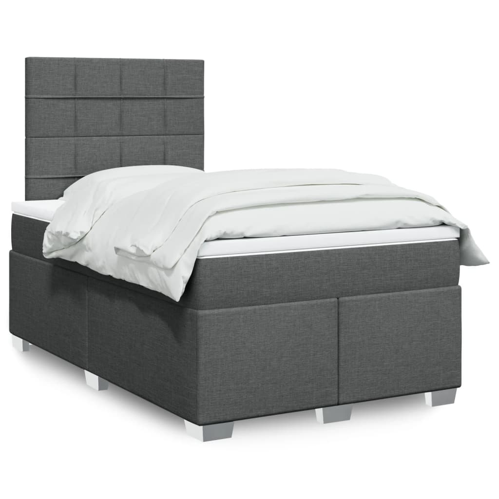 Giroletto a Molle con Materasso Grigio Scuro 120x190cm Tessuto | homemem39