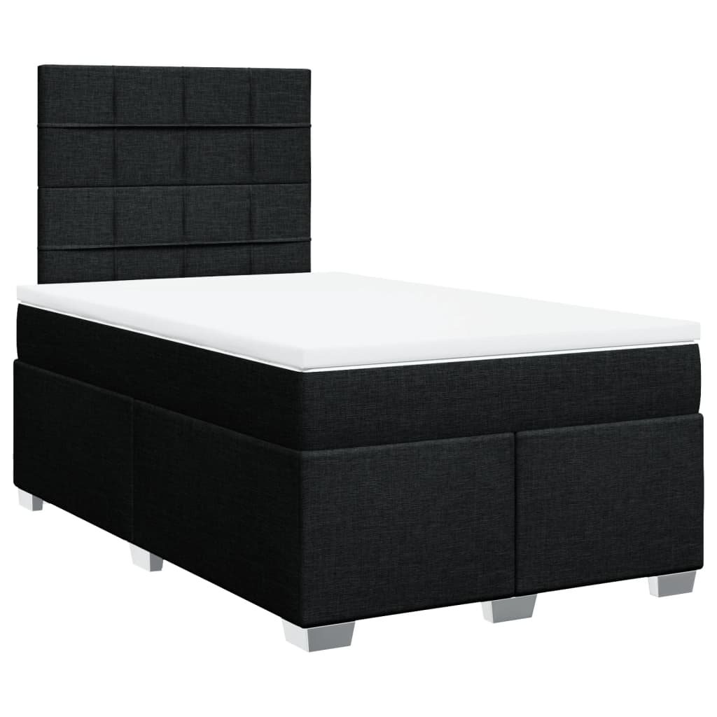 Giroletto a Molle con Materasso Nero 120x190 cm in Tessuto | homemem39