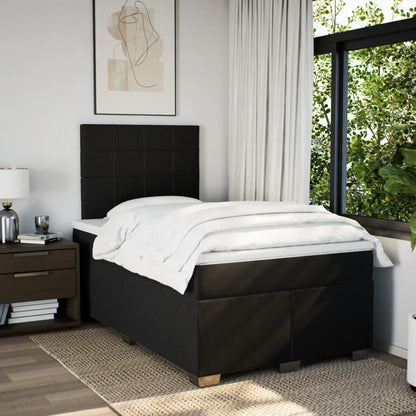 Giroletto a Molle con Materasso Nero 120x190 cm in Tessuto | homemem39