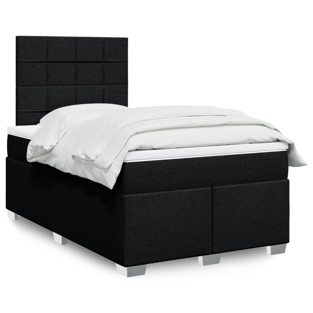 Giroletto a Molle con Materasso Nero 120x190 cm in Tessuto | homemem39