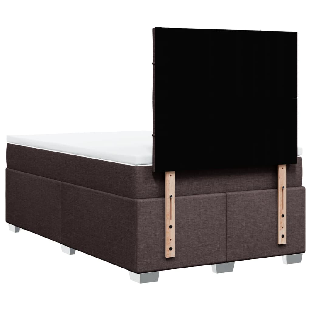 Giroletto a Molle con Materasso Marrone Scuro 120x190cm Tessuto | homemem39