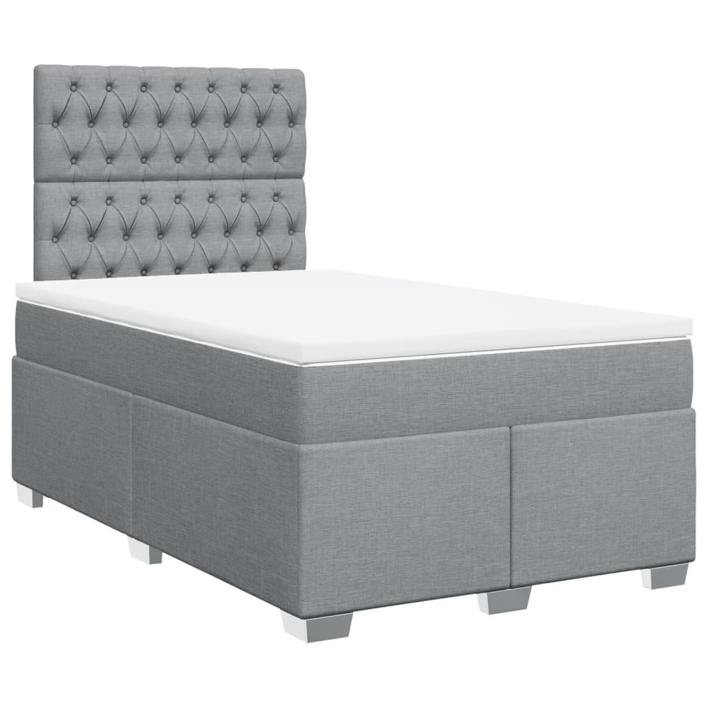 Giroletto a Molle con Materasso Grigio Chiaro 120x190cm Tessuto | homemem39