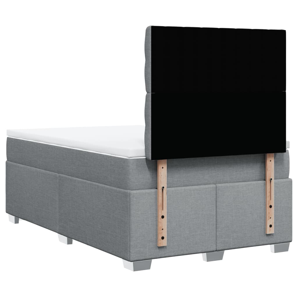 Giroletto a Molle con Materasso Grigio Chiaro 120x190cm Tessuto | homemem39