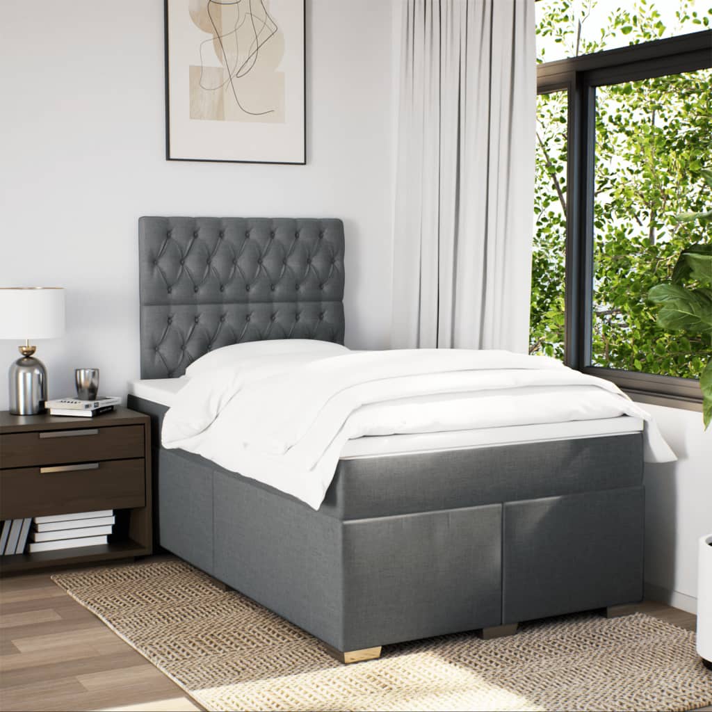 Giroletto a Molle con Materasso Grigio Scuro 120x190cm Tessuto | homemem39