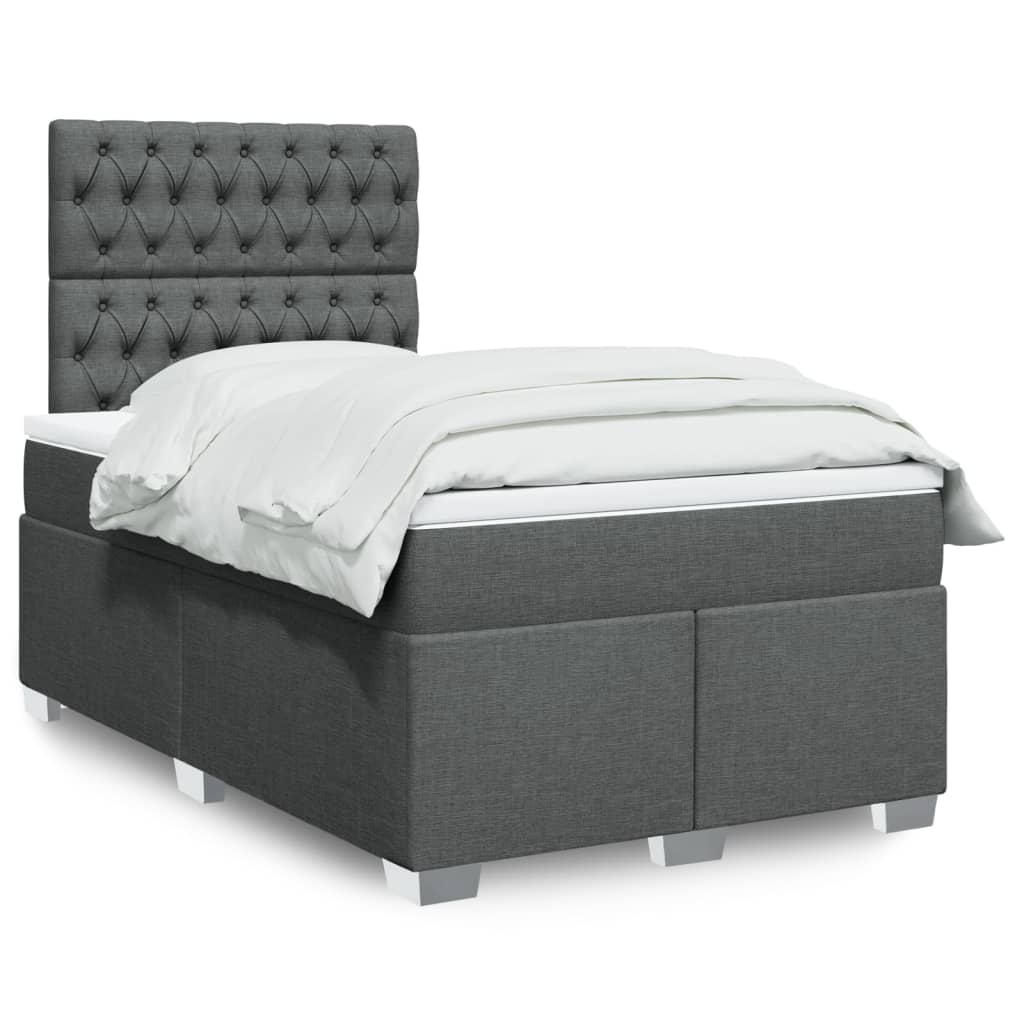 Giroletto a Molle con Materasso Grigio Scuro 120x190cm Tessuto | homemem39