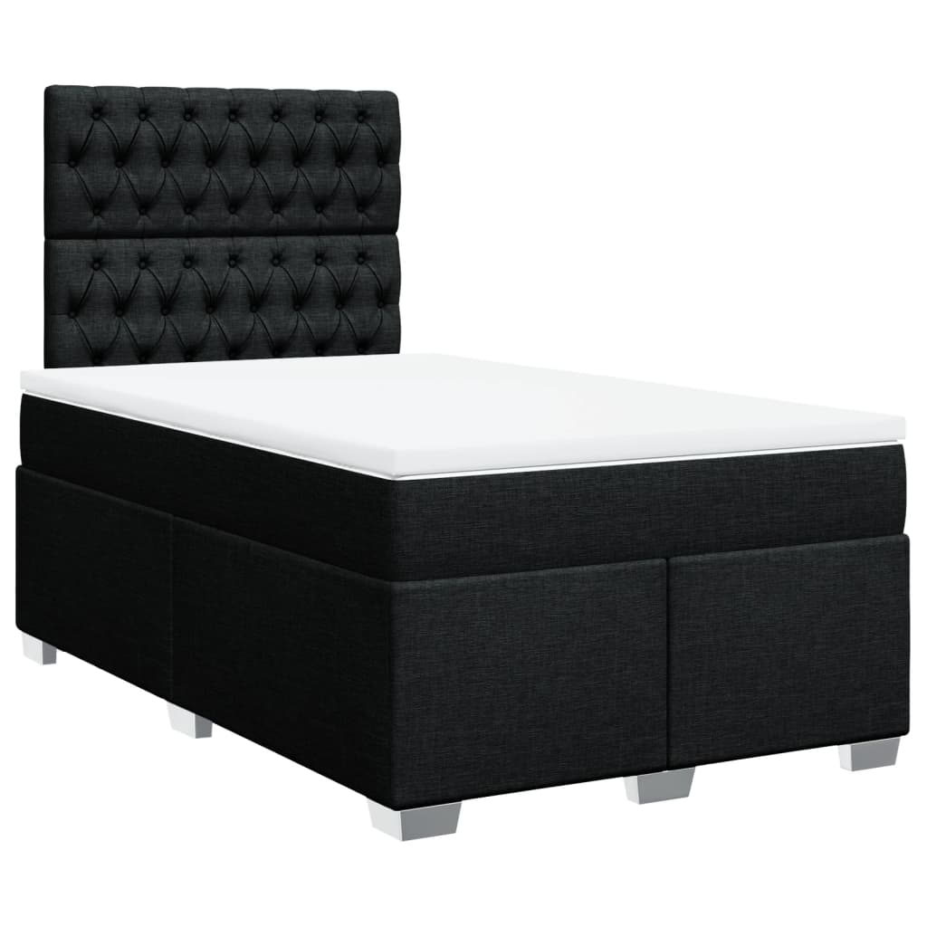 Giroletto a Molle con Materasso Nero 120x190 cm in Tessuto | homemem39