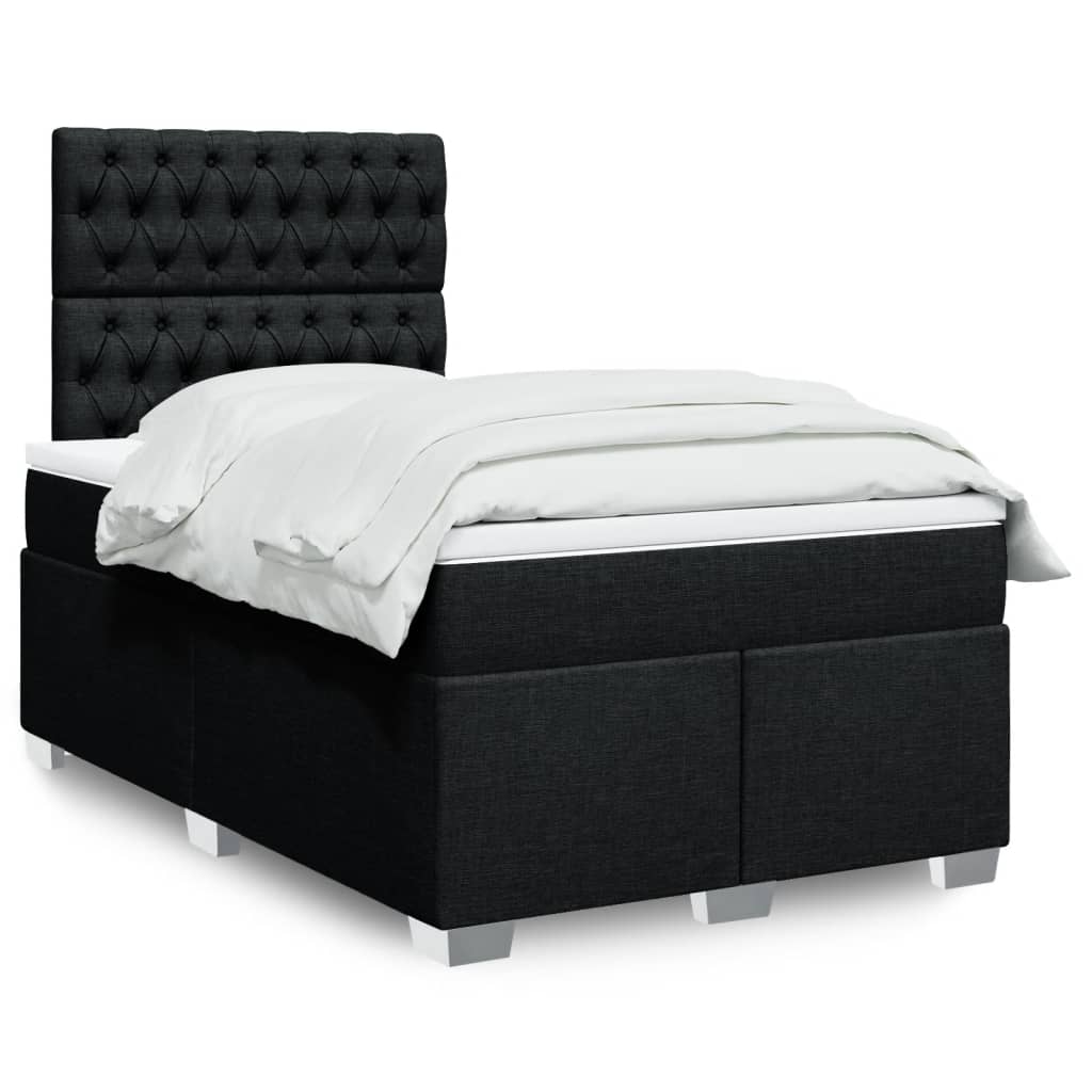 Giroletto a Molle con Materasso Nero 120x190 cm in Tessuto | homemem39