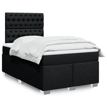 Giroletto a Molle con Materasso Nero 120x190 cm in Tessuto | homemem39