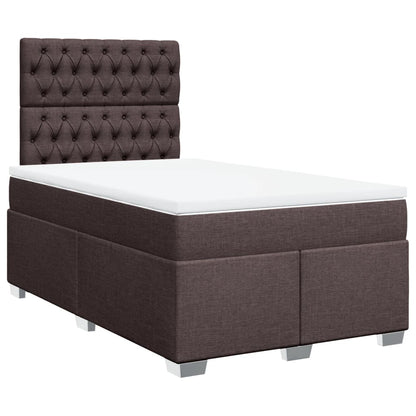 Giroletto a Molle con Materasso Marrone Scuro 120x190cm Tessuto | homemem39