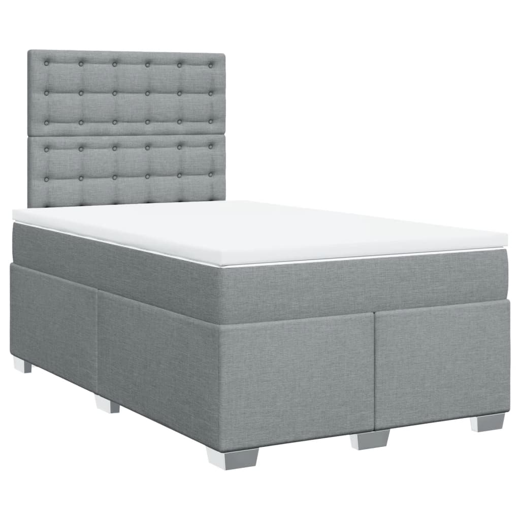Giroletto a Molle con Materasso Grigio Chiaro 120x190cm Tessuto | homemem39