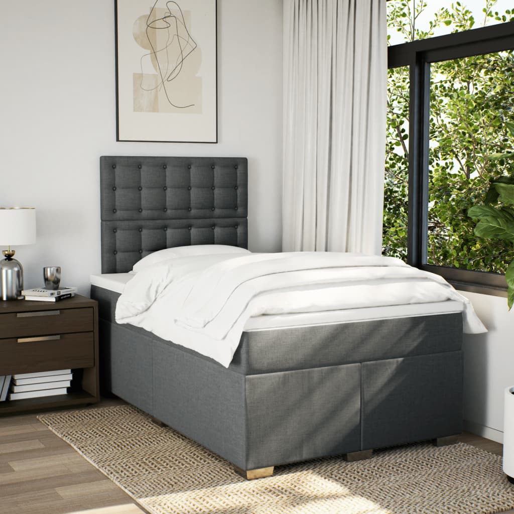 Giroletto a Molle con Materasso Grigio Scuro 120x190cm Tessuto | homemem39