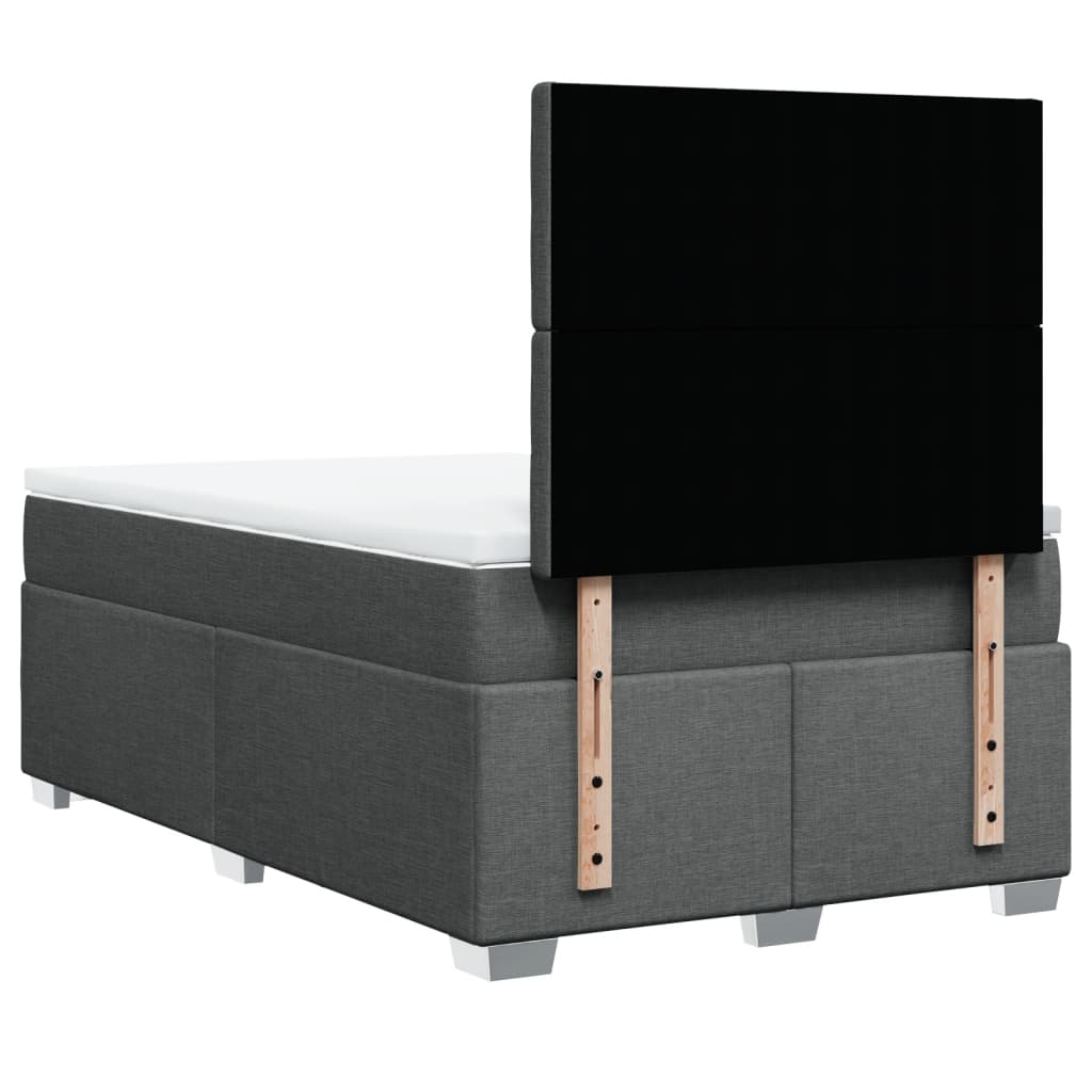 Giroletto a Molle con Materasso Grigio Scuro 120x190cm Tessuto | homemem39
