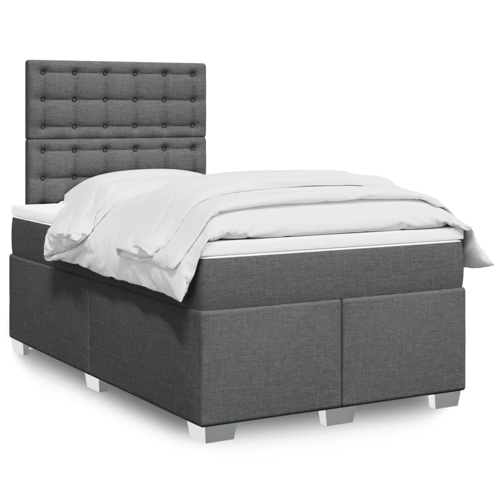 Giroletto a Molle con Materasso Grigio Scuro 120x190cm Tessuto | homemem39