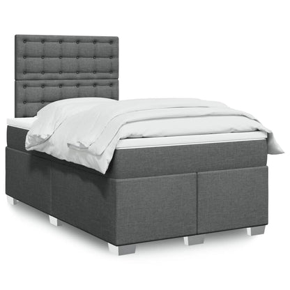 Giroletto a Molle con Materasso Grigio Scuro 120x190cm Tessuto | homemem39