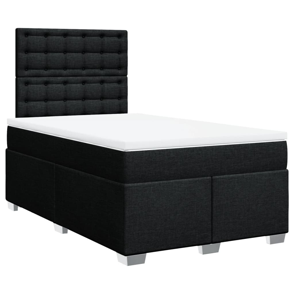Giroletto a Molle con Materasso Nero 120x190 cm in Tessuto | homemem39