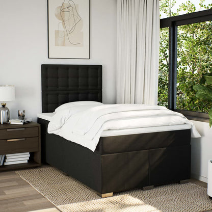 Giroletto a Molle con Materasso Nero 120x190 cm in Tessuto | homemem39