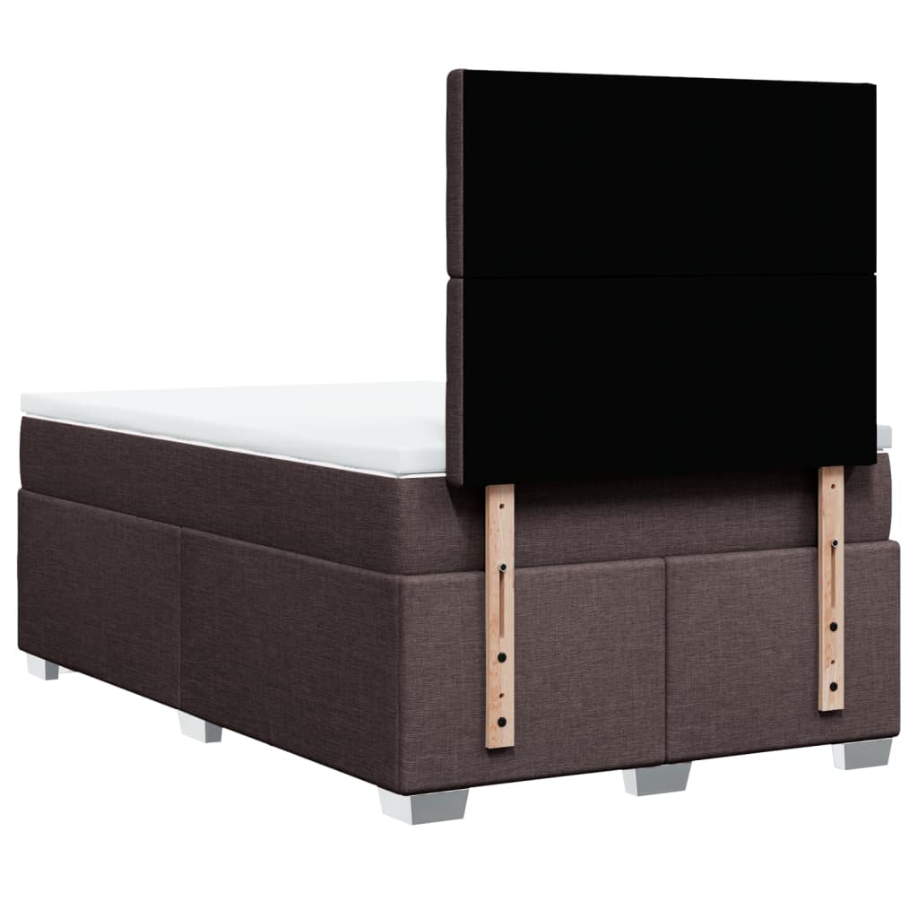 Giroletto a Molle con Materasso Marrone Scuro 120x190cm Tessuto | homemem39