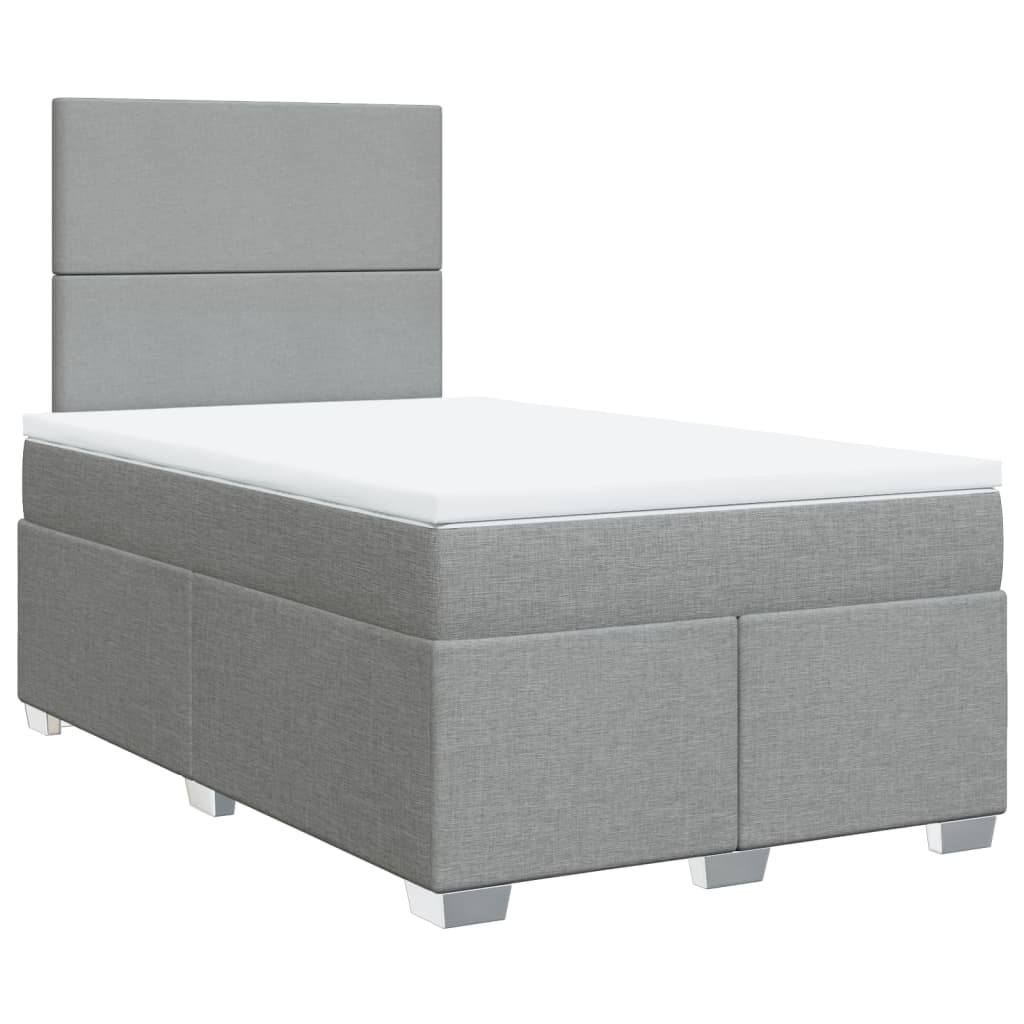 Giroletto a Molle con Materasso Grigio Chiaro 120x200cm Tessuto | homemem39