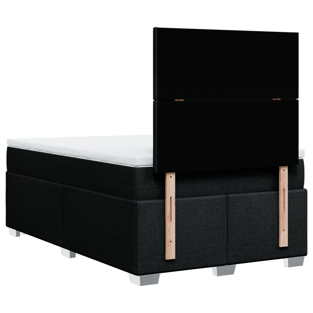Giroletto a Molle con Materasso Nero 120x200 cm in Tessuto | homemem39