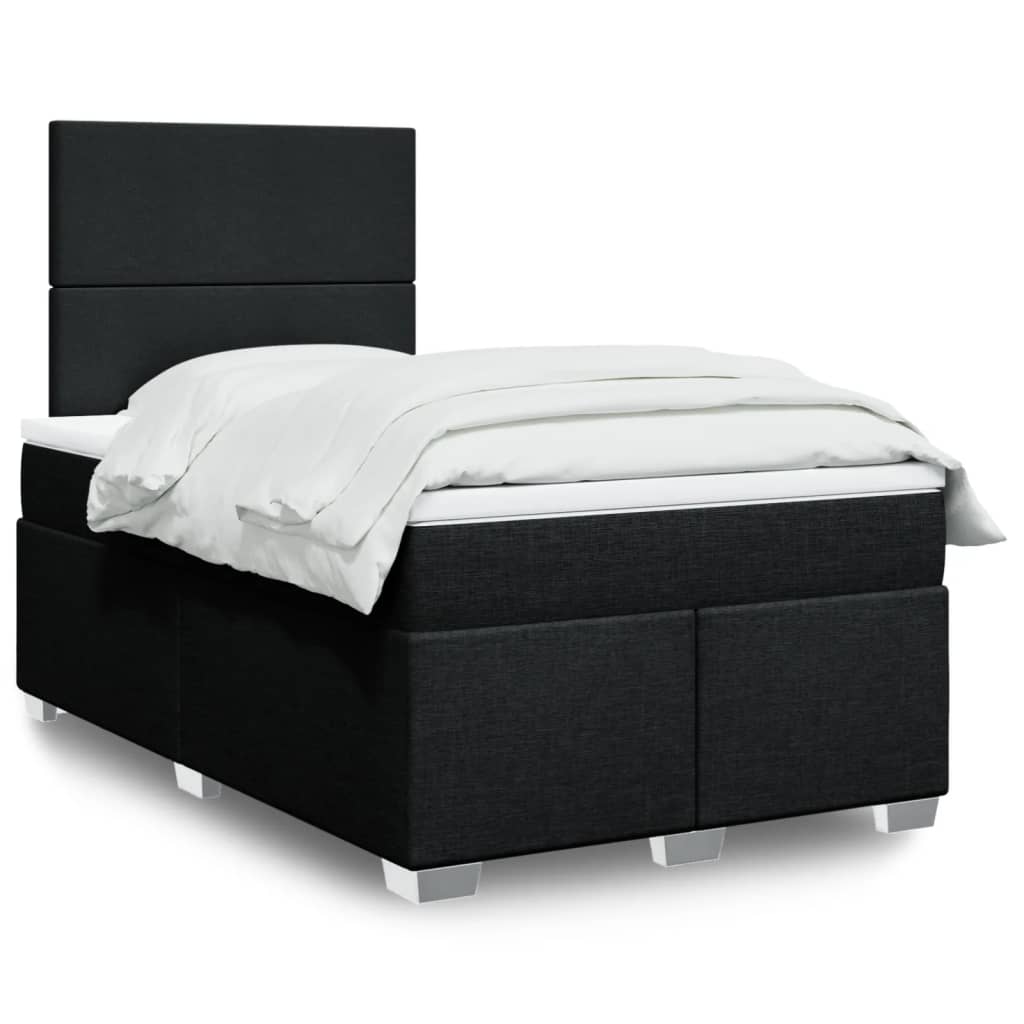 Giroletto a Molle con Materasso Nero 120x200 cm in Tessuto | homemem39